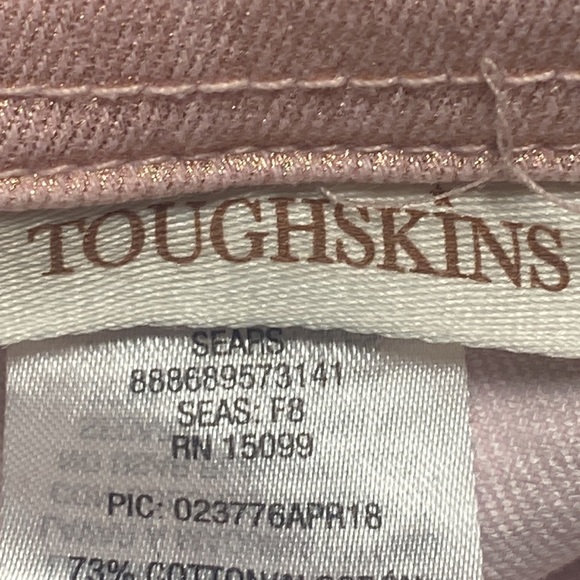 Toughskins Girl's Sparkly Pink Denim Jacket Snap Buttons Size 4 - Picture 5 of 8